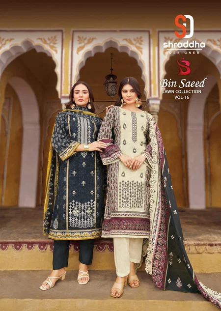 Bin Saeed Vol 16 By Shraddha Cotton Dress Material Wholesale Shop In Surat
